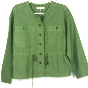 Madewell Jacket Womens Medium Claremont Green Military Button Drawstring Pockets